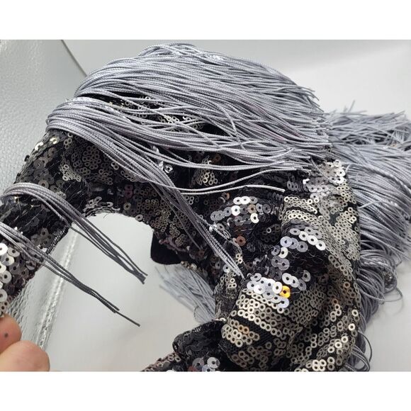 Moon Goddess Dark Heart Festival Headpiece Silver and Black by Brebitz Haloween - Picture 5 of 12